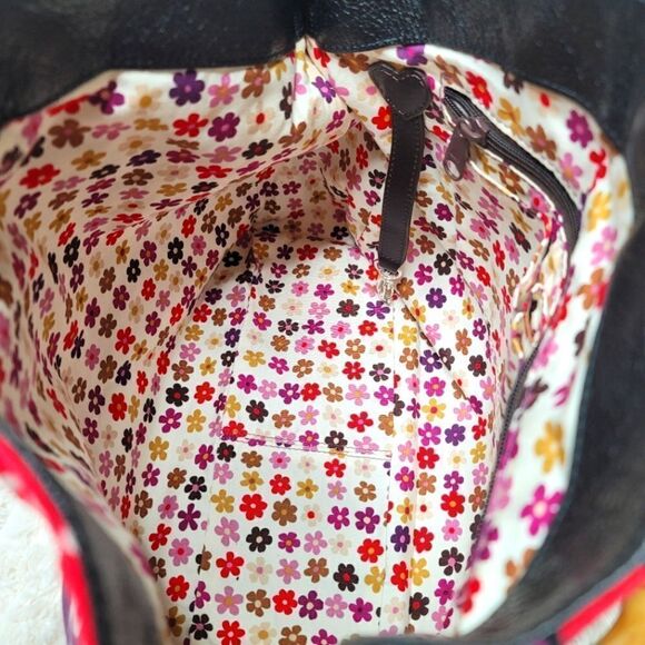 Brighton Baylyn Floral Canvas Shoulder Bag W/ Bamboo Handle - Picture 11 of 15